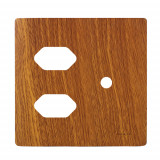 Placa p/ 2 Tomadas + Furo 4x4 - Novara Cumaru